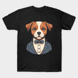 Cute Dog Wearing Suit T-Shirt